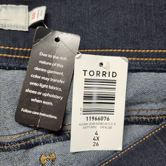 Torrid Lean Jean 4R Size 26 Dark Wash Denim Blue Faded Pull On Skinny Jeans - Picture 11 of 13